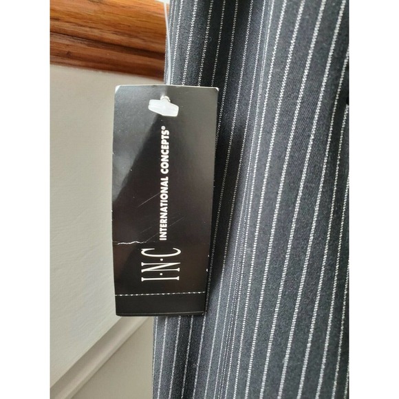 International Concepts Womens Black Stiped Polyester Mid Rise Dress Pant Size 14 - Picture 6 of 11